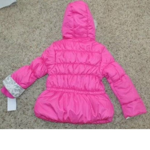 *Winter Jacket sz 4 ZeroXPosur Pink Quilted Fur Trim Hooded Zip Up Lined Girls - Picture 6 of 6